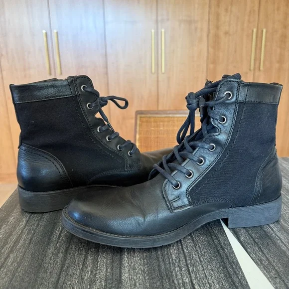 The Rail Black Leather Men's Boots size EU 41 or US 9 - Picture 1 of 8